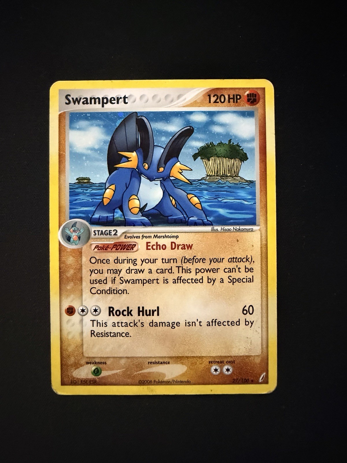 Pokémon TCG Swampert Holo Rare 27/100 2006 EX Crystal Guardians Vintage Card