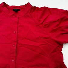 ANN TAYLOR | Women's Small Pink Tiered Midi Button Cotton Shirt Dress Modest