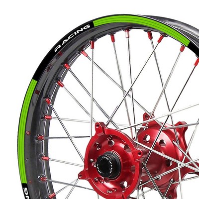 Green Dirtproof 21''F&19''R Rim Wheel Sticker L01B For TM Racing 530 MX530F 07-21