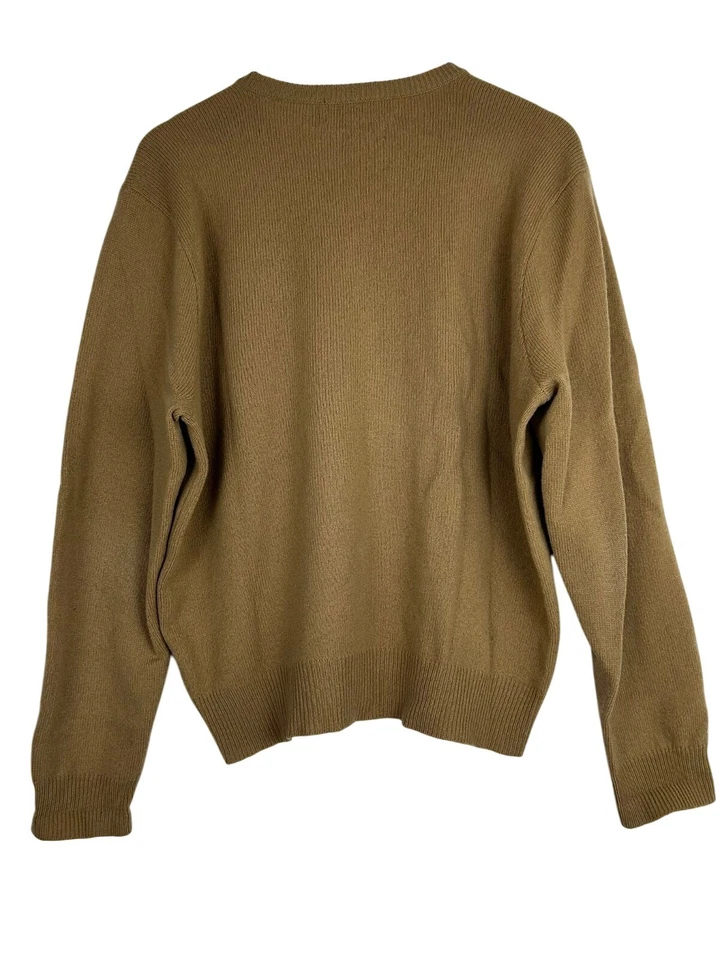 Suéter Vintage Polo Ralph Lauren Para Hombre XL Mezcla Lana de Cordero Cuello en V Pullover Tostado Foto 2 de 4