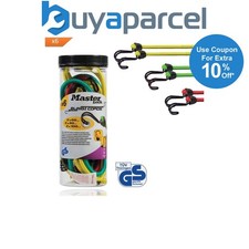 Master Lock 6 Piece Bungee Cords Jar Double Strength Reverse Hook MLK3040E