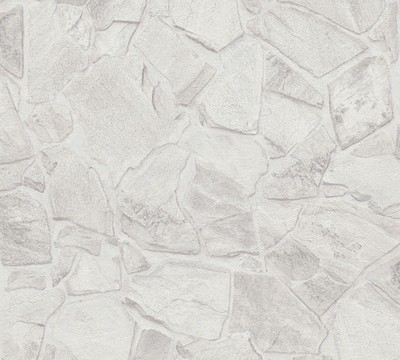 A.S. Création Bricks & Stones, Steintapete, grau, weiß 389350
