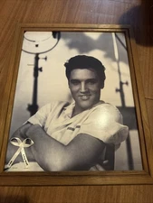 Elvis Presley Picture With Wooden Frame That As The I’m a Big deal ribbon