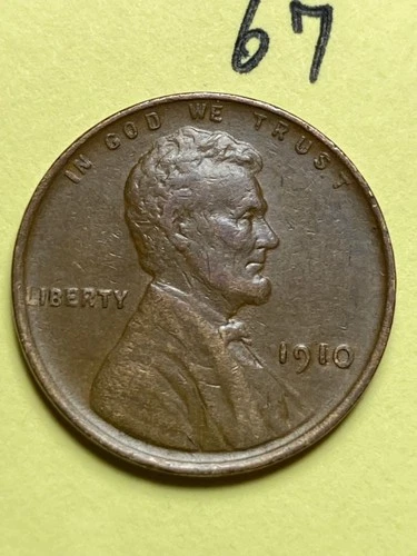 1910 (P) LINCOLN WHEAT CENT, "EXTREMELY FINE" condition #67