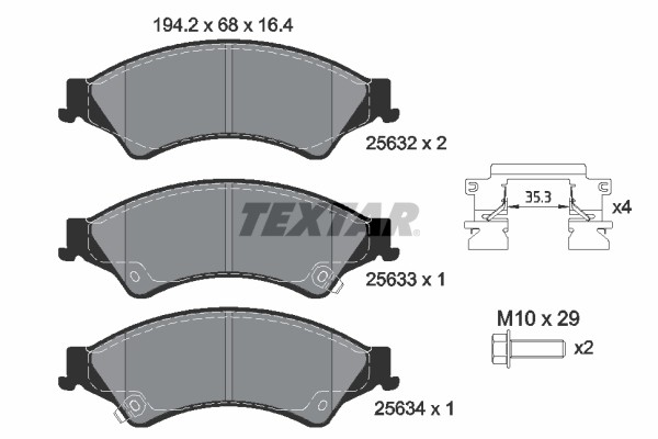 1X Textar 2563201 Bremsbelagsatz Scheibenbremse FüR VW Ford Mazda Ford USA Ford-image