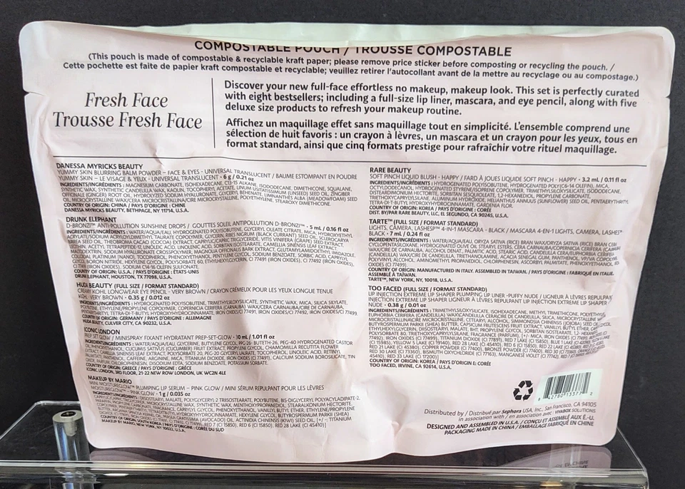 SEPHORA FAVORITES 8pc set FRESH FACE 3 FULL SZ/5 TRAVEL SZ NEW SEALED *free ship - Image 2 of 2