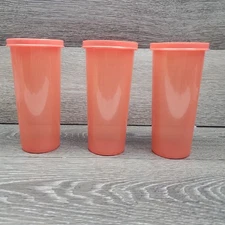 Tupperware Vintage 12 oz Stacking Cups Tumbler Set 3 w/ Lids 6379A-4