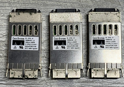 Lot Of 3 Cisco Systems 30-0703-01 1000BASE-LX GBIC Transceiver Modules