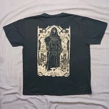 La Mort Clothing Gothic Graphic T-Shirt Mens Size Large Embroidered Logo Black