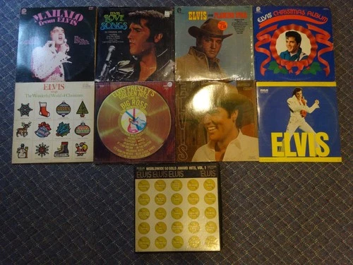Large Elvis Vinyl Lot x 12 VG-EX Record Albums 8 LPs and 1 x 4 Album Set