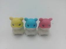 Japanese Kawaii 3Pc Hamster Eraser Set - Kids Collectible School Supplies