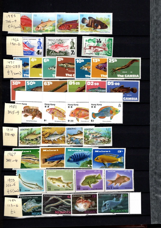 BC - Large S/B of FISH mainly sets ALL MNH (24 scans) - MUST SEE NOTES BELOW - Image 2 of 4