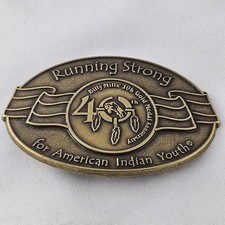 Running Strong For American Indian Youth Billy Mills 10K Medal Belt Buckle USA