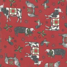 Homegrown Holidays By Deb Strain For Moda - Barn Red Animal Mix 19941-13