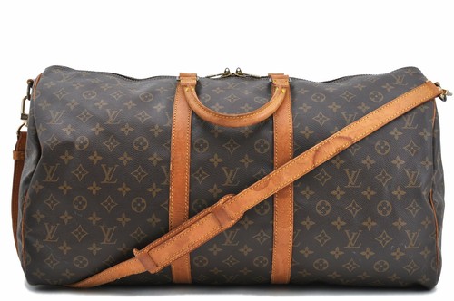 Auth Louis Vuitton Monogram Keepall Bandouliere 55 Boston Bag M41414 LV  2500A | eBay