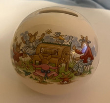 Vintage 1988 Royal Doulton Bunnykins Money Ball Bank w/ Box