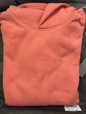 Fear of God Essentials FW22 Mens Relaxed Hoodie 'Coral' size XS
