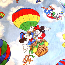 Vintage Sears Disney Mickey Mouse Friends Curtains 2 Panels Pinch Pleat CUTE