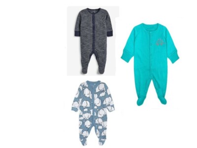 Baby Jungen Strampler Elefant Dinosaurier Druck gestreift reine Baumwolle Schlafanzug 0-18 Monate