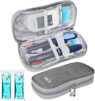 Insulin Kühltasche Mit 2 Kühlakku - Diabetiker Tasche Für Diabetikerutensilien H