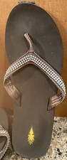 Volatile Flat Flip Flop Sandals Women Brown BLING 9M EXC COND