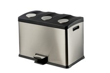 DOUBLE AND TRIPLE STAINLESS STEEL PEDAL BIN FOR SEPARATE COLLECTION