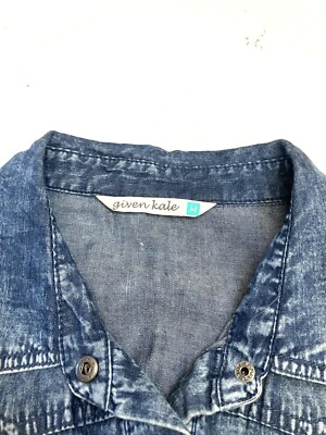 Given Kale Women's Chambray Cotton Button Up Denim Look Dress, Size Medium | eBay Given Kale Women's Chambray Cotton Button Up Denim Look Dress, Size Medium | eBay
