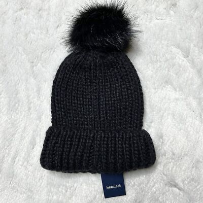 Hat Attack Bryce‎ Beanie with Removable Pom New Black s-l400.png main image 3
