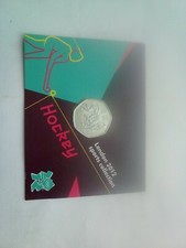 50p coin olympic hockey carded bunc