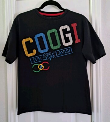 COOGI Live Life Lavish Logo T Shirt Black Kids Size 14/16 