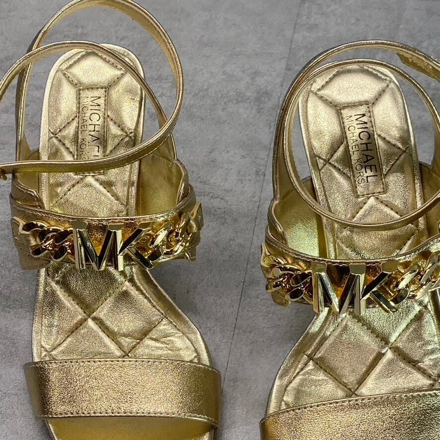 MICHAEL MICHAEL KORS Donna Oro Pallido Blaino Cinturino alla Catena Abito Sandali