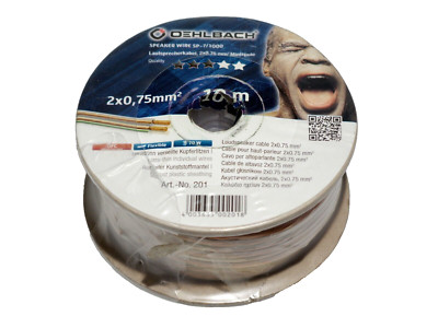 Oehlbach Lautsprecherkabel Minispule 2x0,75qmm 10m 201 Speaker Wire transparent
