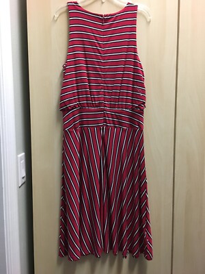 NEW Ann Taylor LOFT Red T-shirt Dress Swing Midi Sleeveless XS X Small  Christmas | eBay
