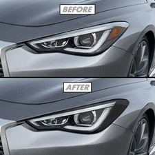 FOR 2017-2022 Infiniti Q60 Headlight Cutout SMOKE Precut Vinyl Tint Overlays