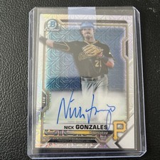 2021 Bowman Chrome Mega Box Mojo Auto Nick Gonzales #BCMA-NG Pirates RC