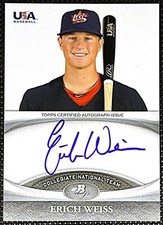 Erich Weiss 2011 Bowman Platinum USA Baseball Autograph Auto Card #USA-EW