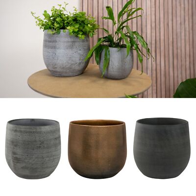Keramik Blumentopf Esra Ø 18 cm Übertopf Pflanztopf für Pflanzen rund Indoor