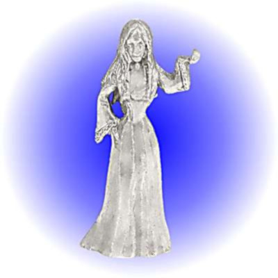 Witch Sorceress Wiccan Pewter Metal Figurine Game Piece - Lead Free