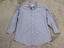 Brooks Brothers 1818 Regent Shirt Mens 16.5 Blue Check Long Sleeve Button