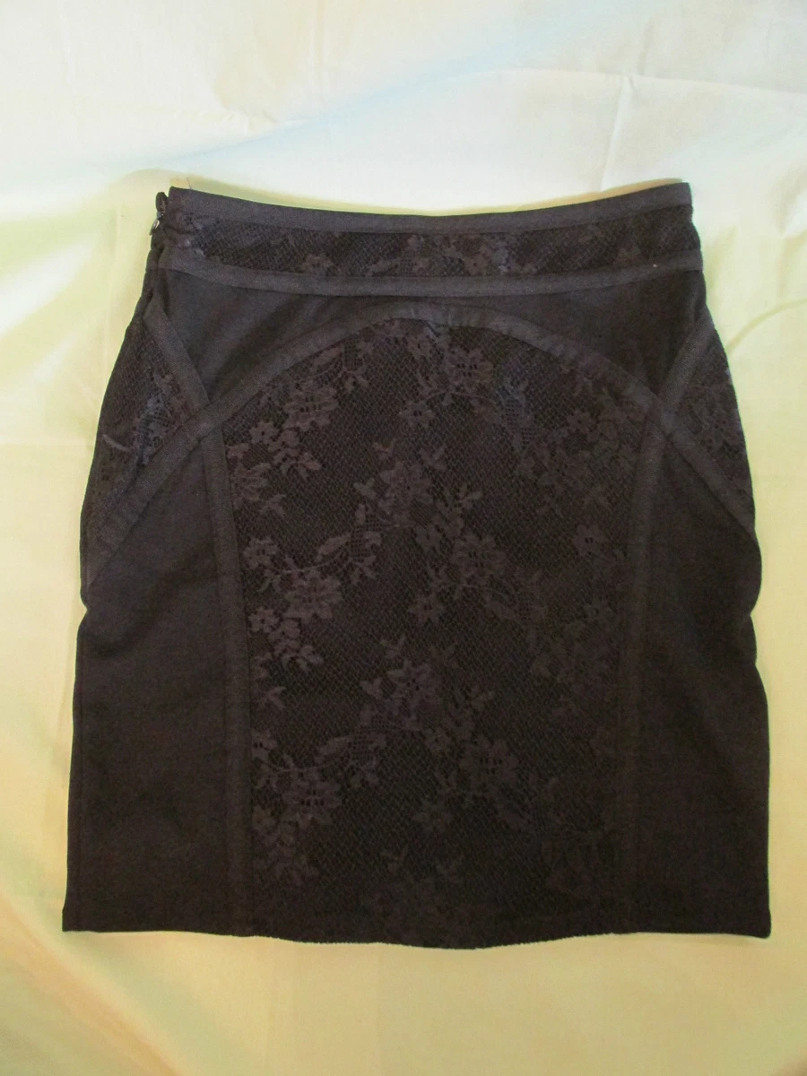 Black lace shop pencil mini skirt