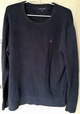 Tommy Hilfiger Navy Dark Blue 100 Cotton Sweater Jumper  M Medium Size
