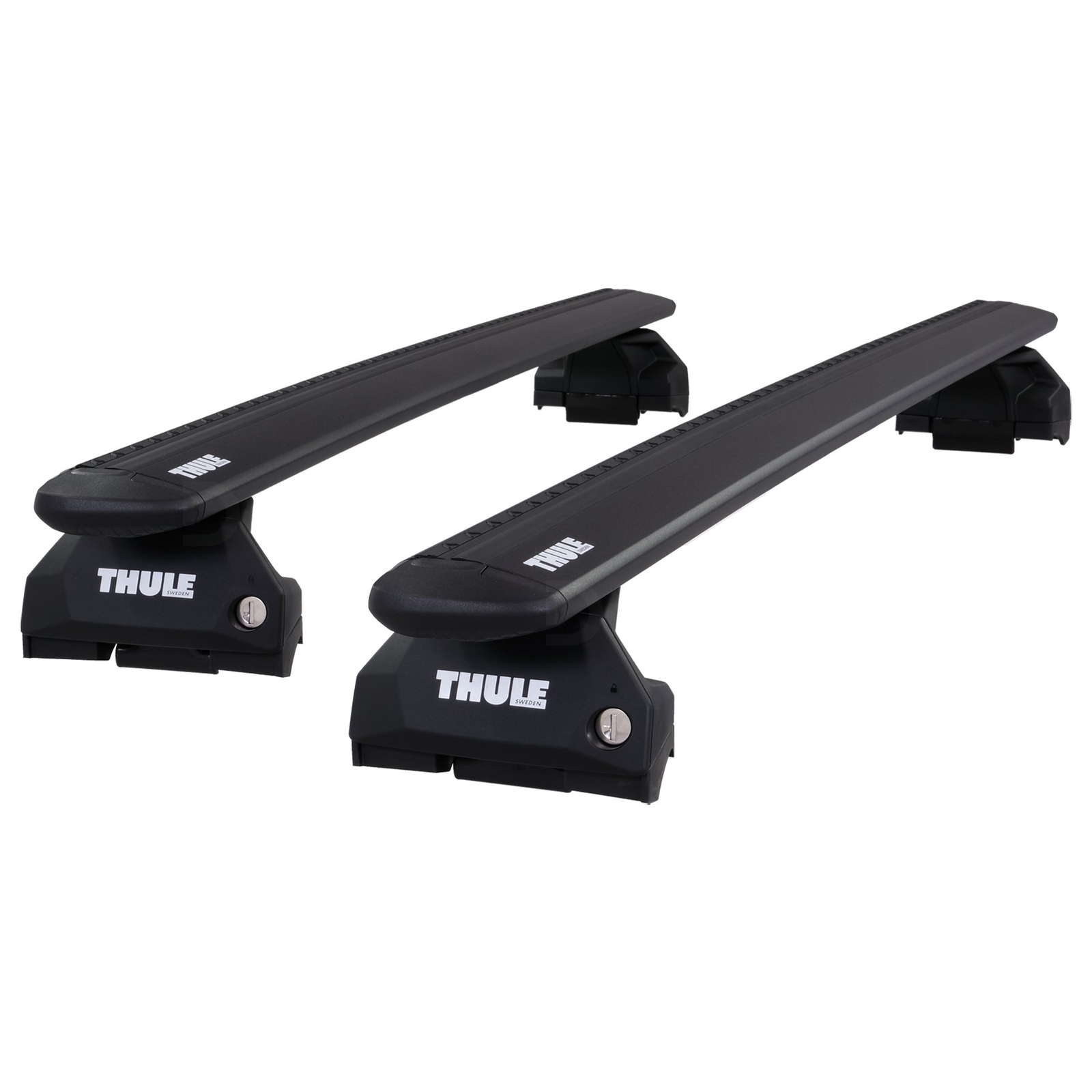Thule Aluminium WingBar Evo Black Roof Bars for Audi Q7 Mk.2 15-26 Closed Rail