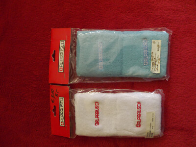 Alprausch Wrist Warmers 2 x 2 Sweatbands Light Blue and White Original Packaging