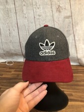Adidas Originals Baseball Cap Hat Gray with Vinous Visor, StrapBack OSFM