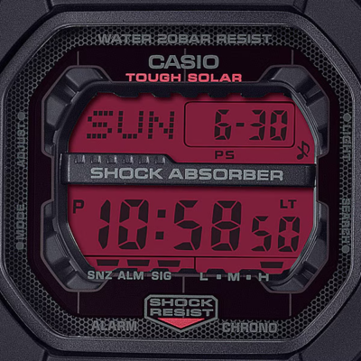 CASIO G-SHOCK GX-56BBR-1JF BLACK AND BOLD RED Dial Square Gift Men