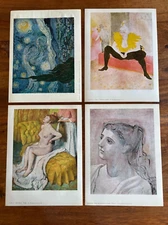 Lot (14) Vintage Art Prints True Color Picasso Van Gogh Degas Rembrandt Latrec