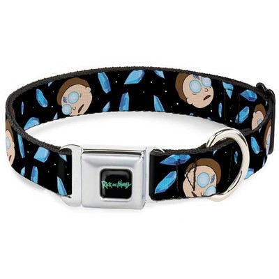 Dog Collar RMYA-RICK AND MORTY Text Logo Full Color Black/Blue Rick  (US IMPORT)