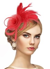 Zinniday Victorian Feather Fascinators Hats - 2025 Derby Attire Headwear with...
