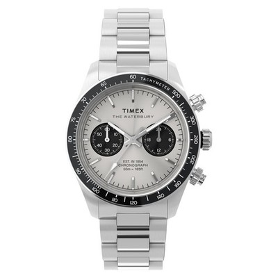 Timex TW2Y19200 Waterbury Heritage Chronograph 39 mm Edelstahlarmband 