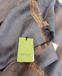 GUCCI Foulard femme en laine, violet / gris